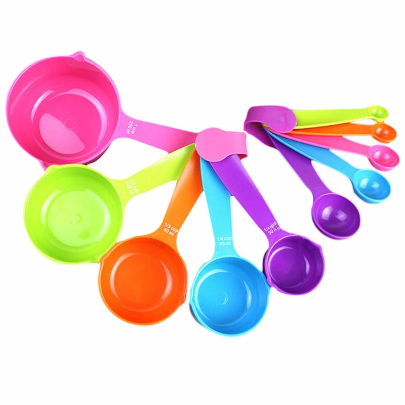 GOONBQ 5pcs/set Foldable Measuring Spoon Set Plastic 2 Sizes Colorful ...