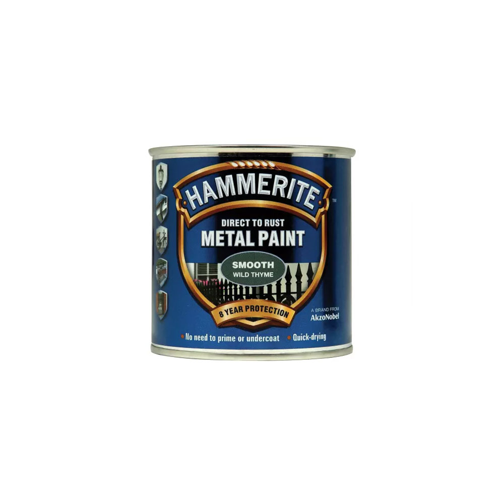 Hammerite 'Direct To Rust' Metal Paint - Smooth Wild Thyme 250ml Tools ...